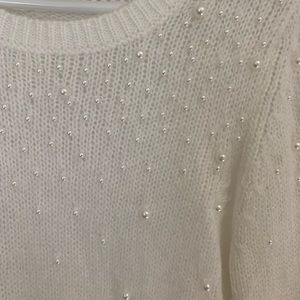 Sweater with pearl embellishments